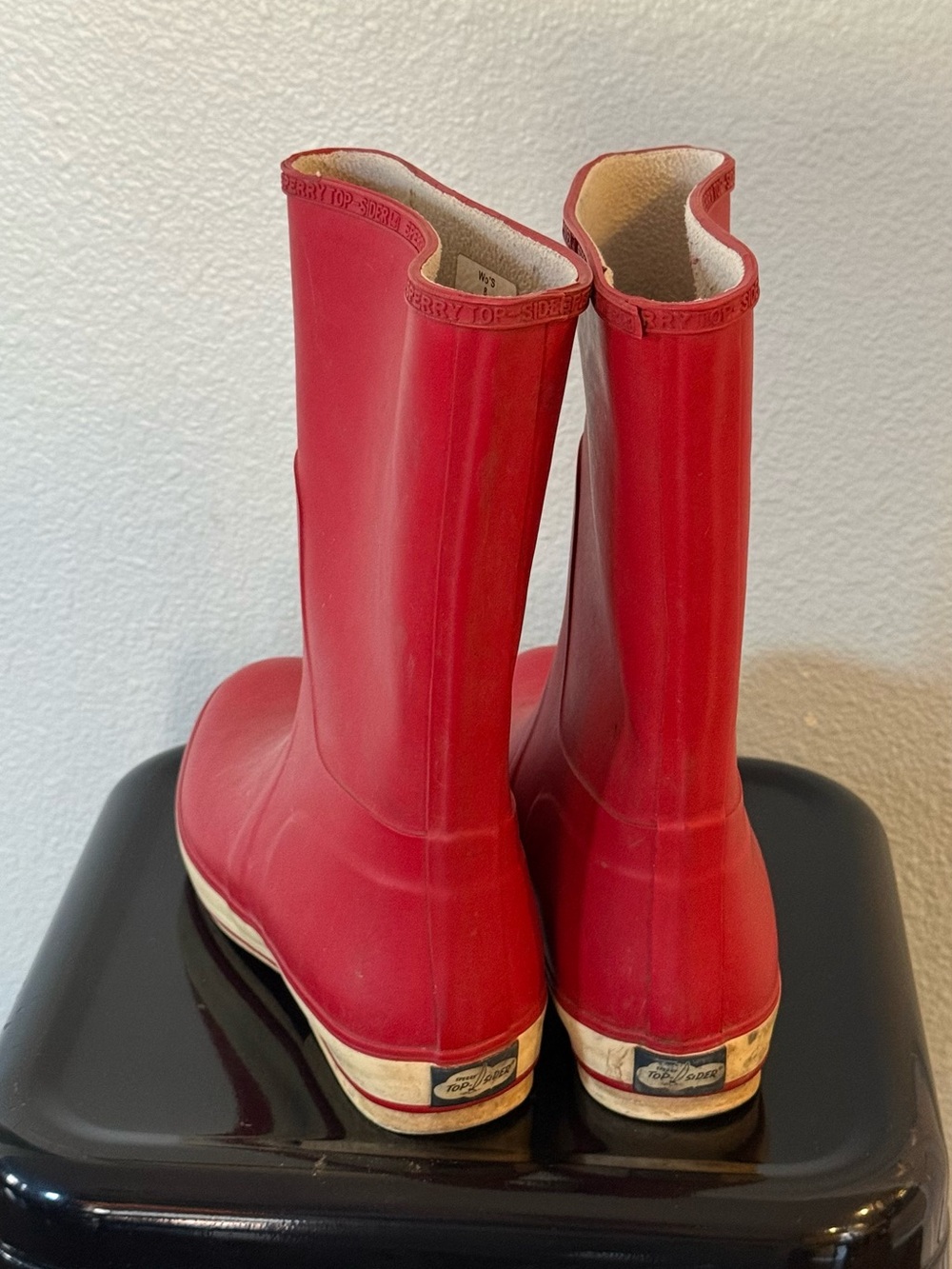 Vintage Sperry Top Sider Red Calf Ht Waterproof Rain Boots for Women - Picture 2 of 6